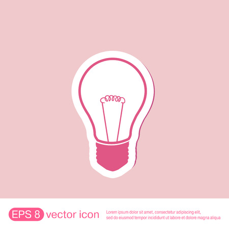 lightbulb sign. character ideas. incandescent lamp . icon of electric lightのイラスト素材