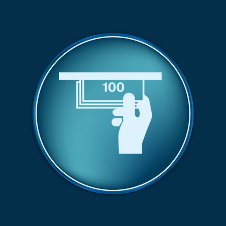 money ATM. symbol issuing or receiving money from an ATM. financial icon. money is given.のイラスト素材