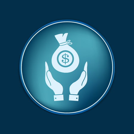 hands holding bag of moneyのイラスト素材