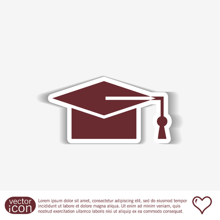 graduate hat sign. Education sign. symbol icon college or institute. graduationのイラスト素材