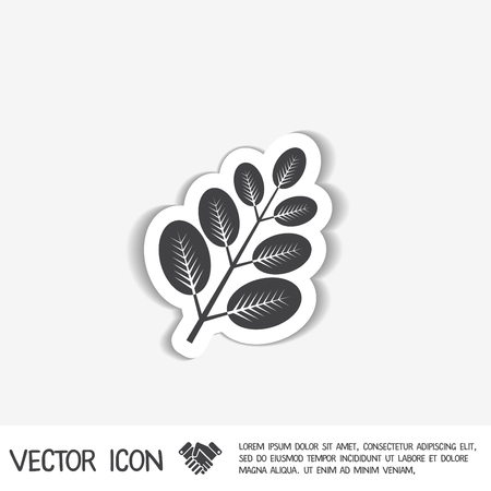 branch with leaves. the symbol of biology. symbol icon geometry. teaching natural historyのイラスト素材