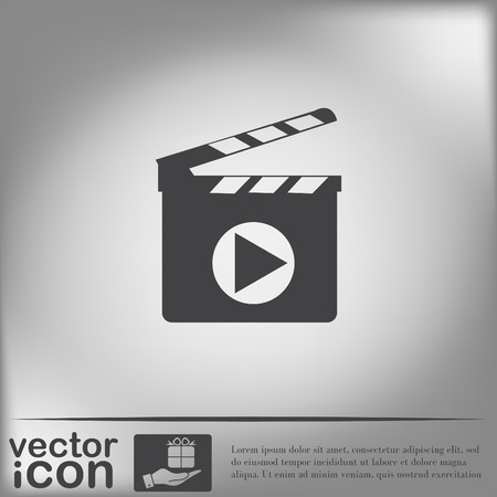 Slate Board sign. symbol of cinema.のイラスト素材