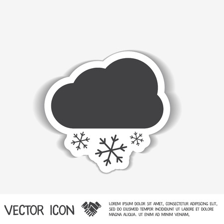weather icon, cloud snowのイラスト素材