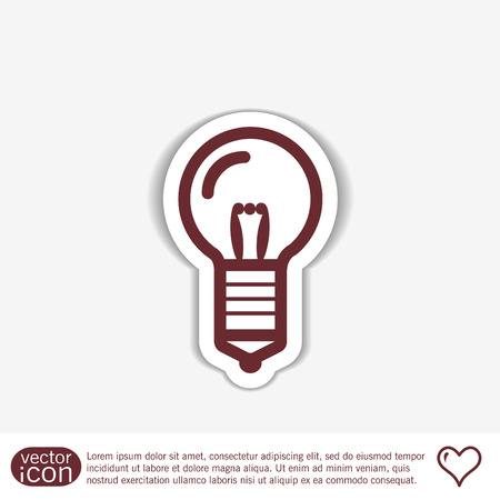 lightbulb sign. character ideas. incandescent lamp . icon of electric lightのイラスト素材