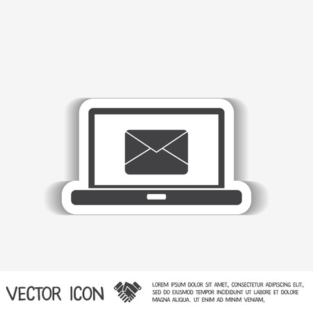 notebook with symbol a letter envelope, mail iconのイラスト素材