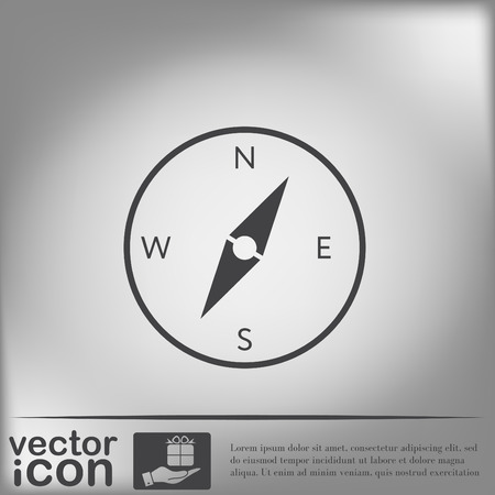 compass sign. colored button, icon orienteering, traveling or camping in the woodsのイラスト素材