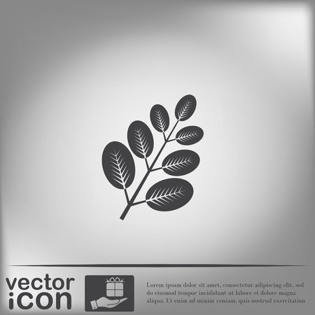 branch with leaves. the symbol of biology. symbol icon geometry. teaching natural historyのイラスト素材