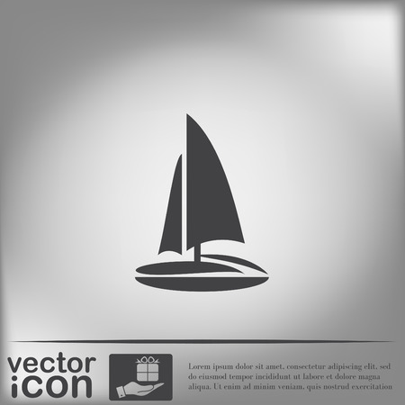 sailing ship symbol . icon boat steamer.  sailboat signのイラスト素材