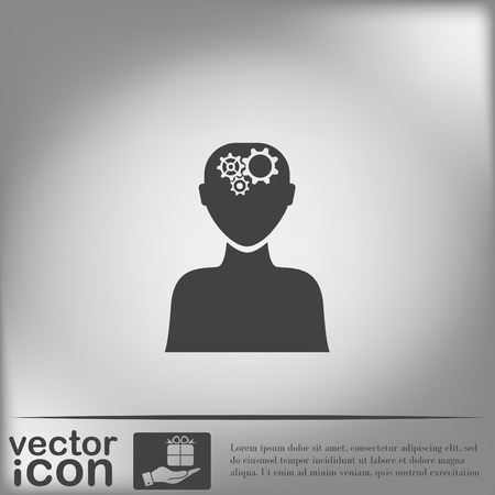 man thinks, the gears in headのイラスト素材