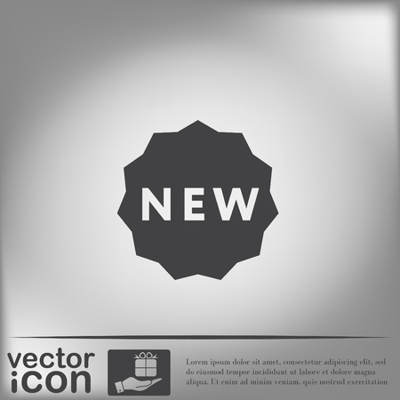 label new sign symbol of the new icon . noveltyのイラスト素材