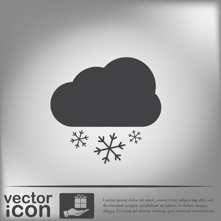 weather icon, cloud snowのイラスト素材