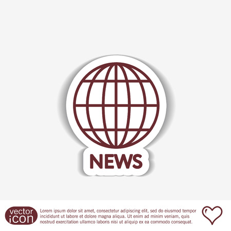 globe symbol. news. Symbol news. Icon globe planetのイラスト素材