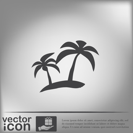 island icons. symbol of the island with palm trees. icon holidayのイラスト素材