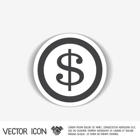 Dollar coin. symbol of moneyのイラスト素材