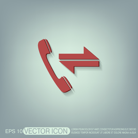 incoming and outgoing call. symbol of the incoming call. Handset ringsのイラスト素材