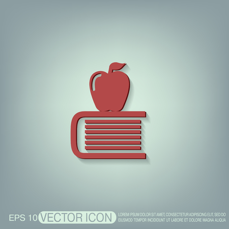 Books tower with apple icon. Education signのイラスト素材