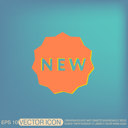 label new sign symbol of the new icon . noveltyのイラスト素材