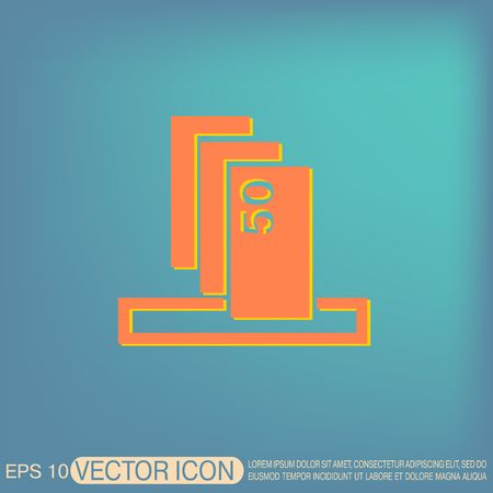 money ATM. symbol issuing or receiving money from an ATM. financial icon. money is given.のイラスト素材