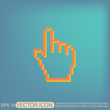 mouse hand cursor. pixel viewのイラスト素材