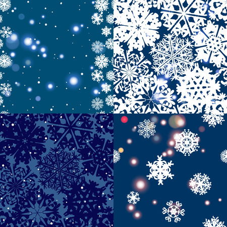 Snowflake Pattern. Seamless vector texture. Christmas and new year conceptのイラスト素材