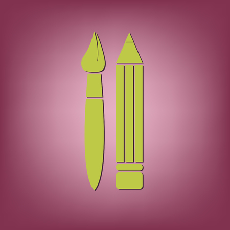 Brush and Pencil. drawing characters. Education sign. symbol icon drawing and artのイラスト素材