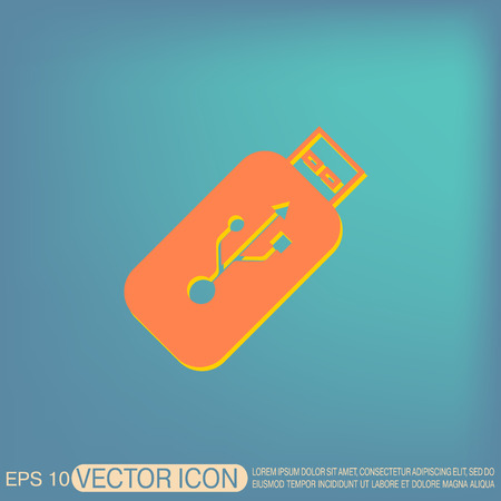 usb flash icon disk. vector iconのイラスト素材