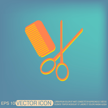 comb and scissors. barbershop. symbol of hair and beauty salonのイラスト素材