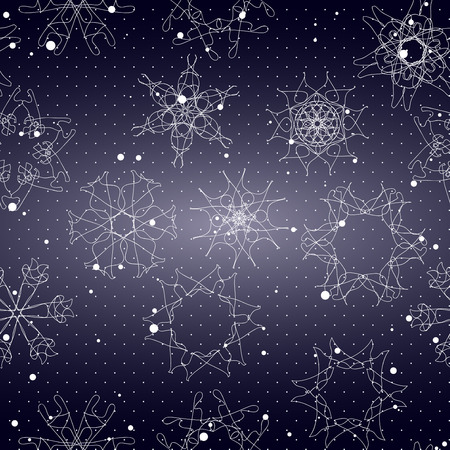 Snowflake Pattern. Seamless vector texture. Christmas and new year conceptのイラスト素材