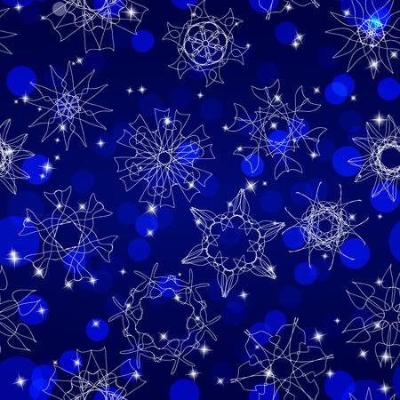 Snowflake Pattern. Seamless vector texture. Christmas and new year conceptのイラスト素材