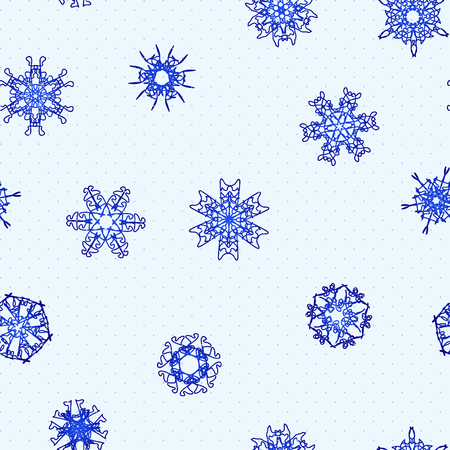 Snowflake Pattern. Seamless vector texture. Christmas and new year conceptのイラスト素材