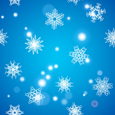 Snowflake Pattern. Seamless vector texture. Christmas and new year conceptのイラスト素材