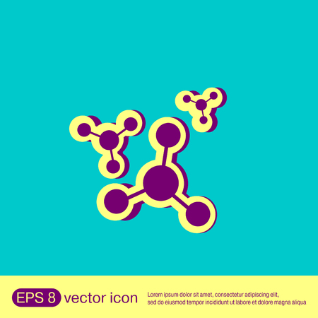 atom, molecule. the symbol of physics and chemistry. symbol icon of physics or chemistry . the study of scienceのイラスト素材
