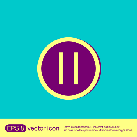 pause sign web icon on background.のイラスト素材