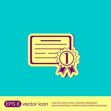diploma for the first place. Education sign, symbol icon college or institute. graduationのイラスト素材