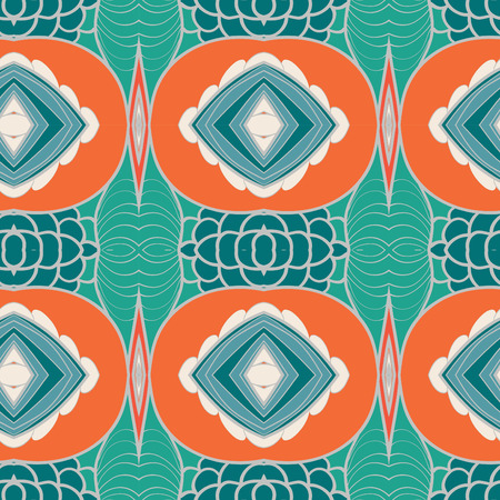 Abstract seamless ornament pattern. the kaleidoscope effect. Ethnic damask motif. Vintage style pattern. Vector illustrationのイラスト素材