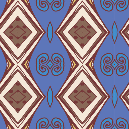 Abstract seamless ornament pattern. the kaleidoscope effect. Ethnic damask motif. Vintage style pattern. Vector illustrationのイラスト素材