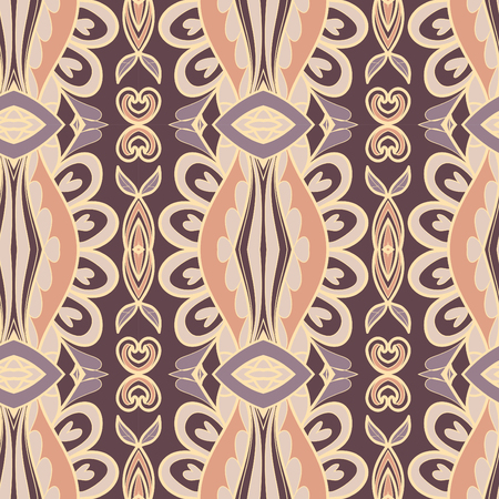 Abstract seamless ornament pattern. the kaleidoscope effect. Ethnic damask motif. Vintage style pattern. Vector illustrationのイラスト素材