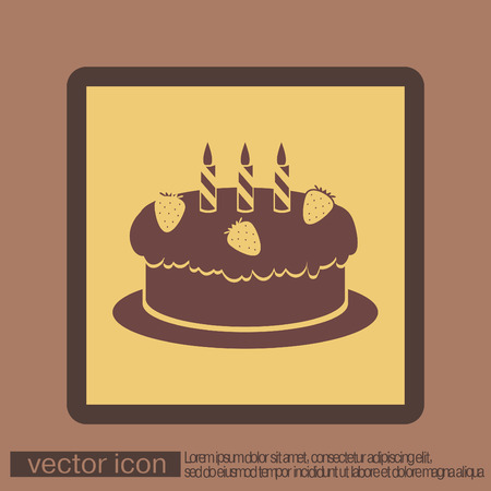 birthday cake icon. symbol of cake. Celebrating the birthday of the loaf .のイラスト素材