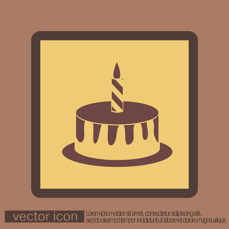 birthday cake icon. symbol of cake. Celebrating the birthday of the loaf .のイラスト素材