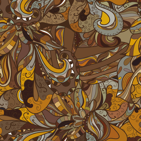 Hand-drawn abstract seamless pattern. used as background.のイラスト素材