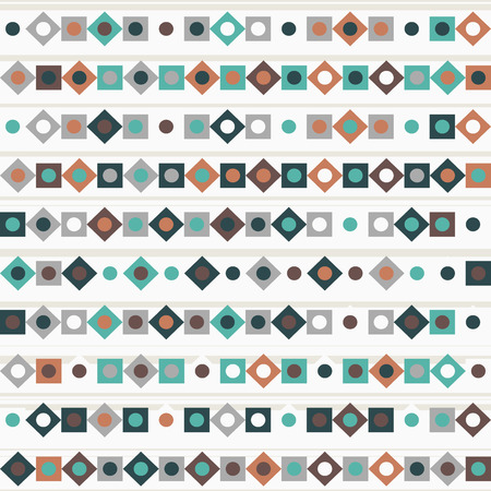 geometry rhombus vector seamless pattern with lines and dotsのイラスト素材