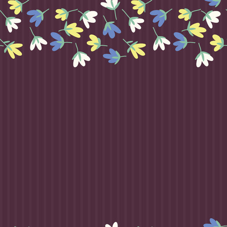 Floral pattern. Spring or summer vector background. Hand-drawn doodle pattern with garden flower and bud.のイラスト素材