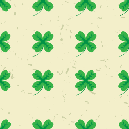 St Patric day pattern. Green clover leafs seamless vector pattern.のイラスト素材