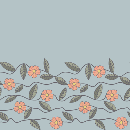 Floral vector pattern. Seamless doodle texture with flowers. Use as desktop wallpaper or surface textures, web page background, textile and other.のイラスト素材