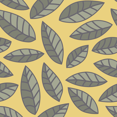 Floral leaf vector pattern. Seamless doodle texture with flowers. Use as desktop wallpaper or surface textures, web page background, textile and other.のイラスト素材