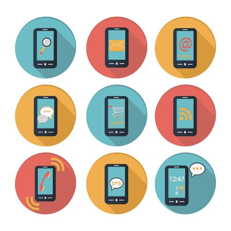 Smartphone flat design icon. Concept icons for web and mobile phone services and appsのイラスト素材