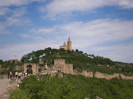 Tsarevets fortress ruins in Veliko Turnovo Bulgariaの写真素材