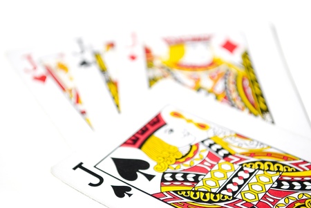 set of playing cards isolated on white backgroundのeditorial素材
