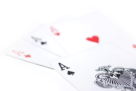 set of playing cards isolated on white backgroundのeditorial素材