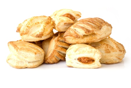 bakery snacks pastry isolated on white backgroundの写真素材